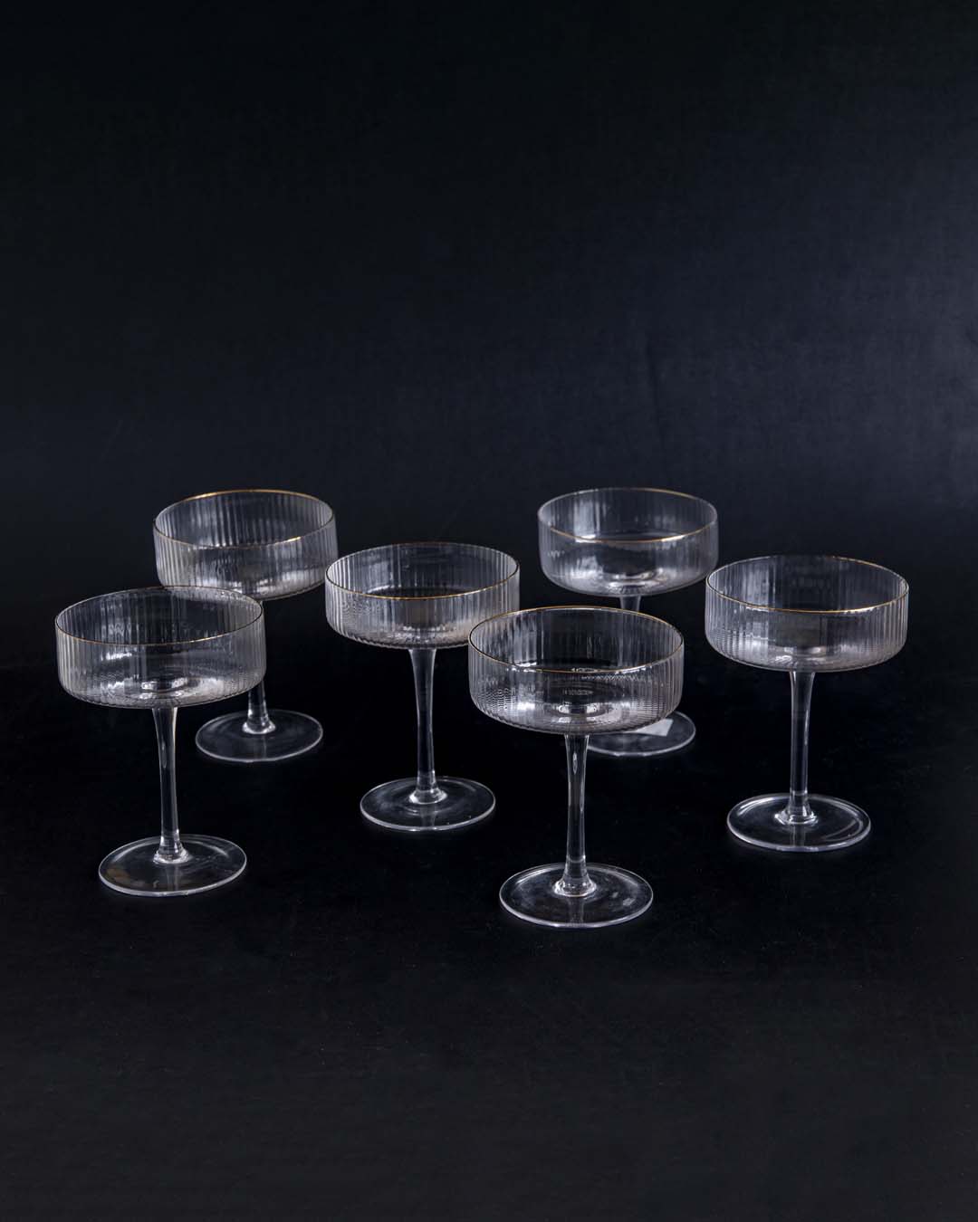 Set of 6 Ripped Coupe Cocktail Glasses