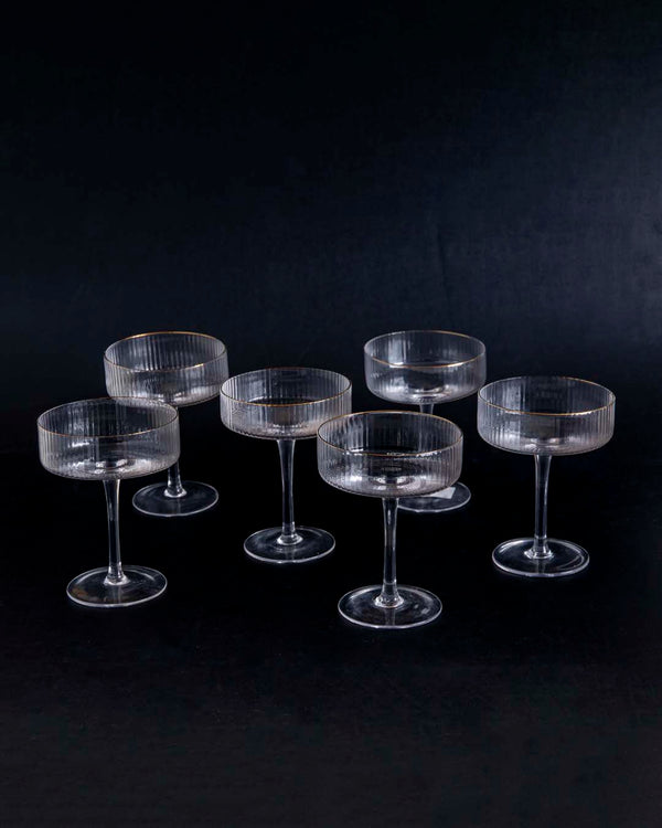 Set of 6 Ripped Coupe Cocktail Glasses