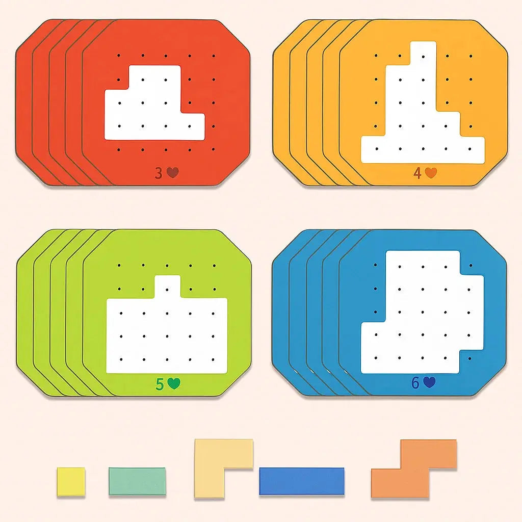 Logic Puzzle Game for Kids & Family, 108 Building Blocks + 20 Challenges