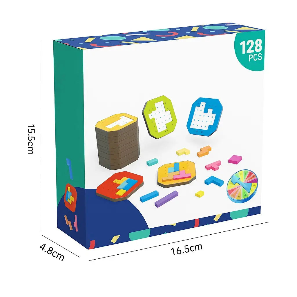 Logic Puzzle Game for Kids & Family, 108 Building Blocks + 20 Challenges