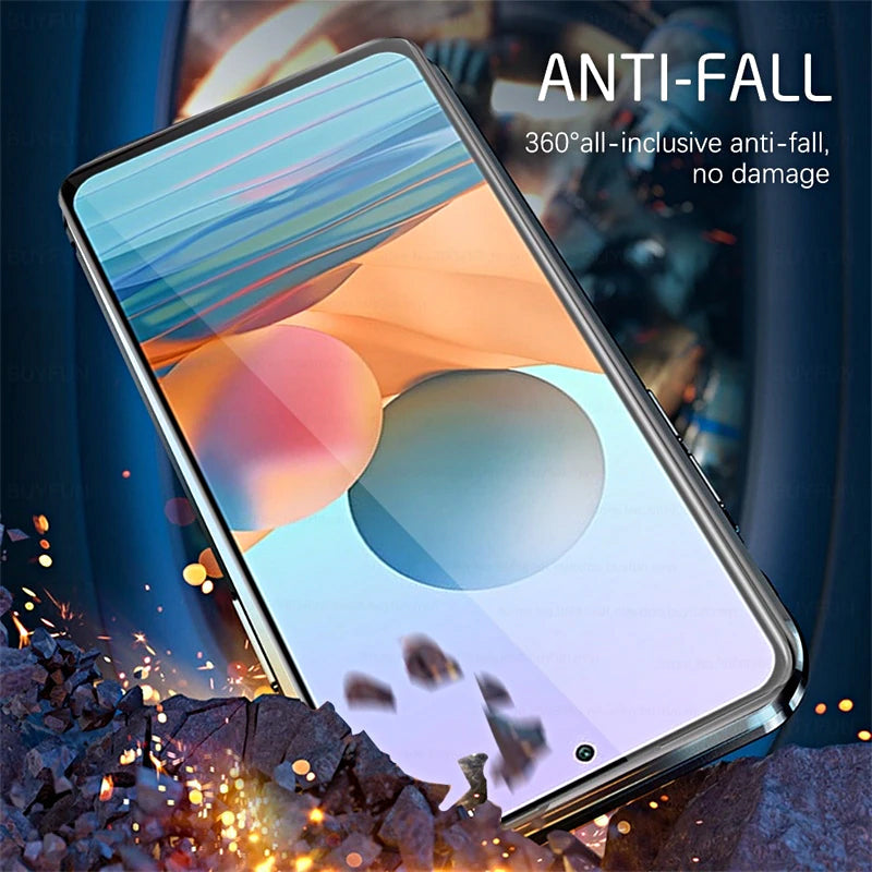 Magnetic Tempered Glass Double-Sided Phone Case for Smartphones