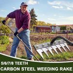 Garden Rake Made of Carbon Steel – Weed Remover, 5–8 Teeth, Sturdy & Rust-Free