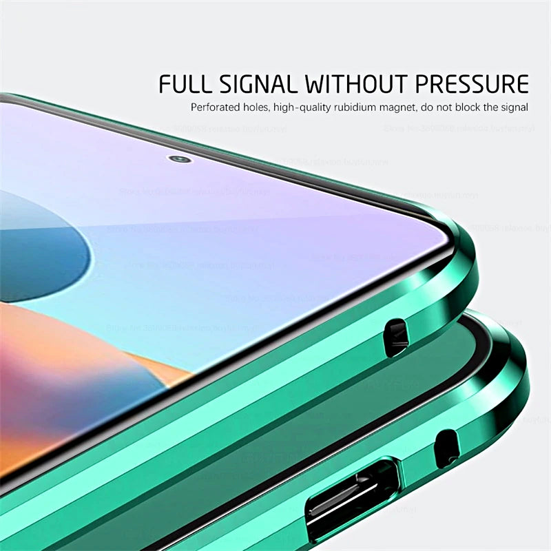 Magnetic Tempered Glass Double-Sided Phone Case for Smartphones