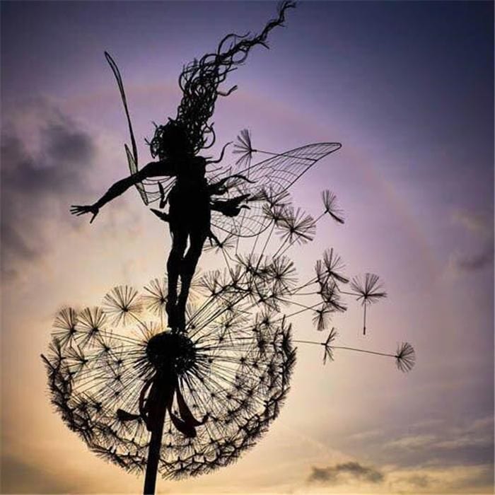 Stainless Steel Garden Wind Chime | Dandelion Design Metal Outdoor Decoration | Weatherproof 68–82 cm Wind Chime