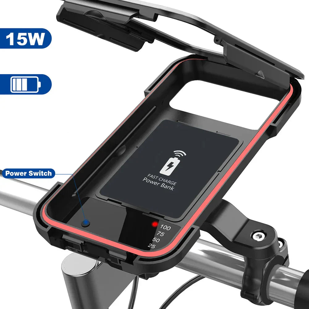 15W Waterproof Powerbank Mount for Bicycle Handlebars