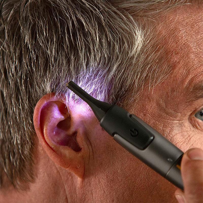 Professional Ultra-Thin Precision Trimmer | Titanium Stainless Steel Blades | Integrated LED Light | Micro-Oscillation Technology | Ideal for Nose, Ears & Contours