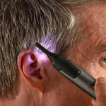 Professional Ultra-Thin Precision Trimmer | Titanium Stainless Steel Blades | Integrated LED Light | Micro-Oscillation Technology | Ideal for Nose, Ears & Contours