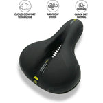 CloudComfort Pro Bicycle Saddle | Pressure-Relieving Memory Foam | Black