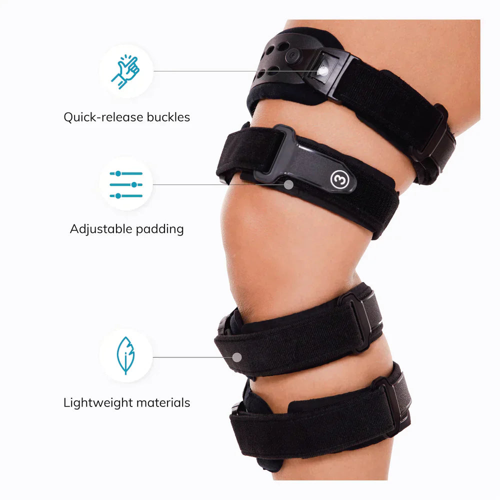 Medical OA Offloading Knee Brace | Unicompartimental Osteoarthritis Orthosis | Varus/Valgus Correction & Range of Motion Control | Medial & Lateral Relief | Adjustable ROM