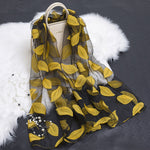 Cut Flower Hollow Motif Silk Scarf