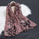 Cut Flower Hollow Motif Silk Scarf