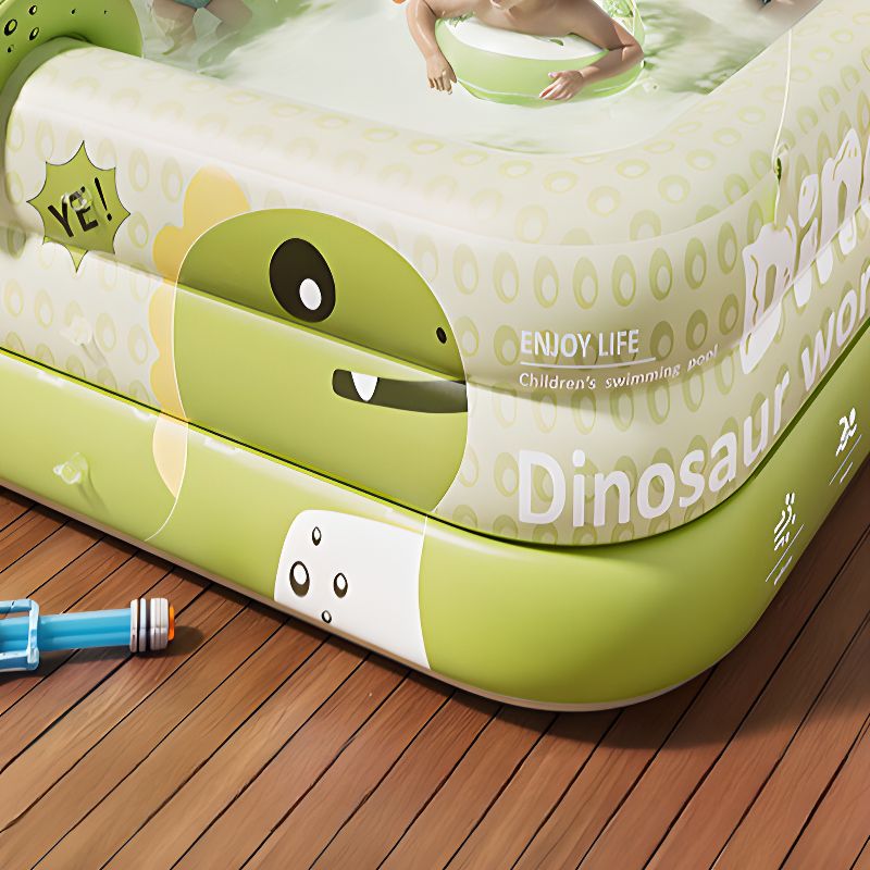 Inflatable Kids' Pool with Dino Sprayer & Sunshade — Available in 170 or 210 cm