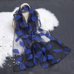 Cut Flower Hollow Motif Silk Scarf