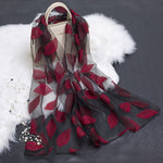 Cut Flower Hollow Motif Silk Scarf