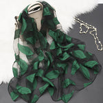 Cut Flower Hollow Motif Silk Scarf