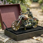 Garden Wind Spinner Featuring Skeleton Rider for Motorcycles