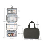 Compact Water-Resistant Travel Cosmetic Organizer | Features 4 Compartments & 360° Hook | Suitable for Men & Women