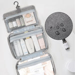Compact Water-Resistant Travel Cosmetic Organizer | Features 4 Compartments & 360° Hook | Suitable for Men & Women