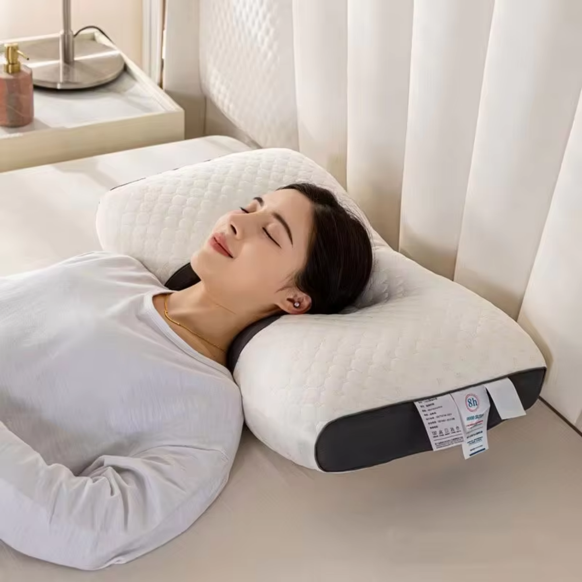 Ergonomic Contour Orthopedic Neck Pillow | Memory Foam | Breathable Design