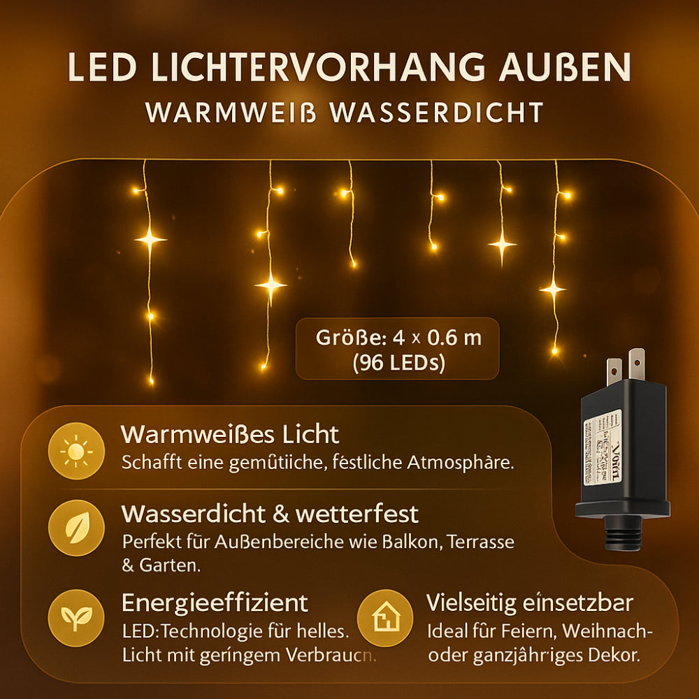 Outdoor Waterproof Warm White LED Light Curtain