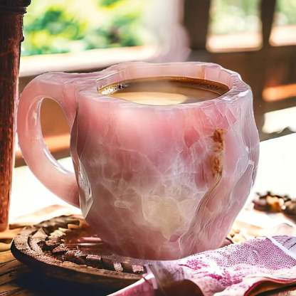 Handcrafted Mineral Crystal Coffee Mugs | Insulating & Microwave Safe | 350–450 ml