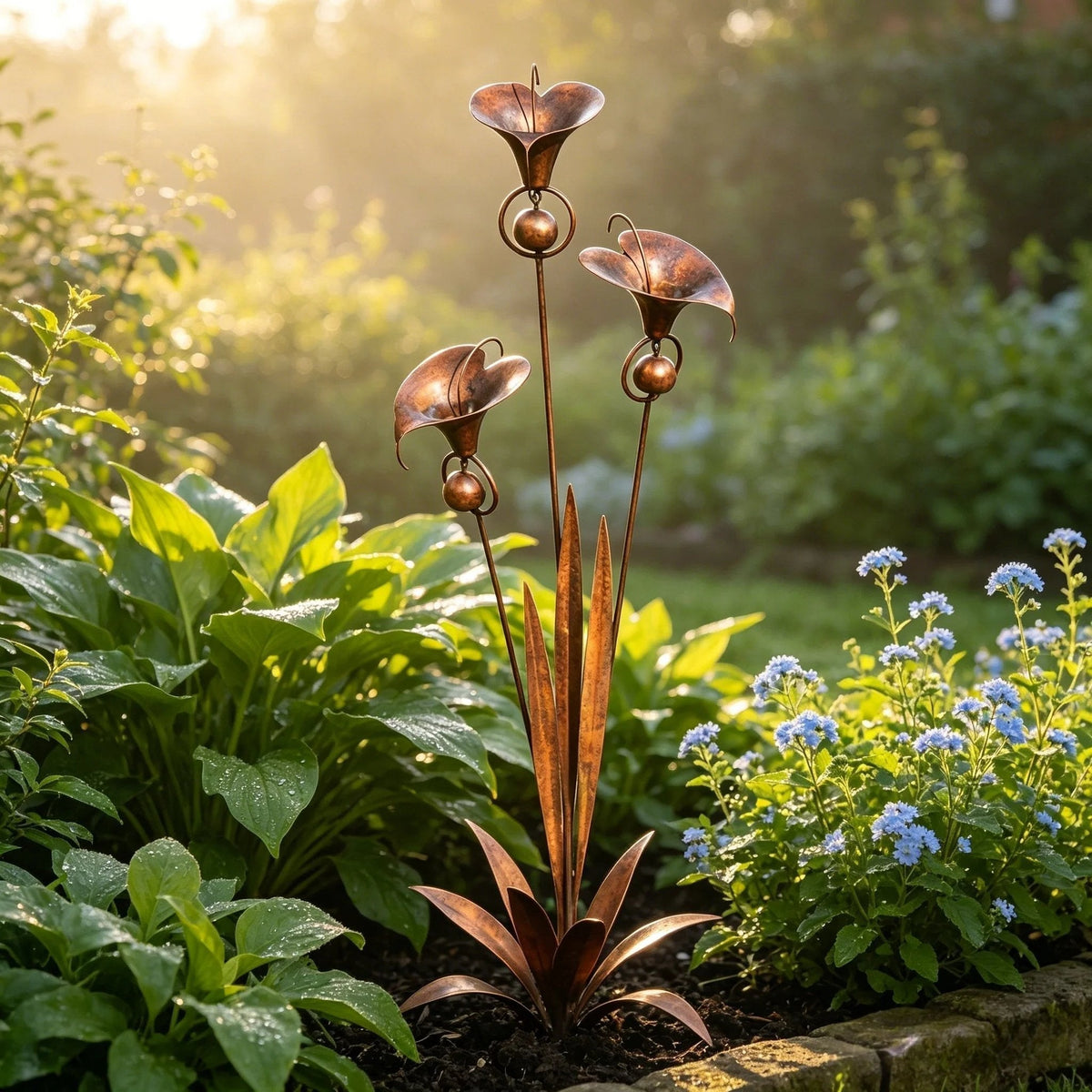 Handcrafted Garden Stake with Wind Chimes