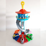Playful Car Set Featuring Slide and Observation Tower