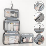 Compact Water-Resistant Travel Cosmetic Organizer | Features 4 Compartments & 360° Hook | Suitable for Men & Women