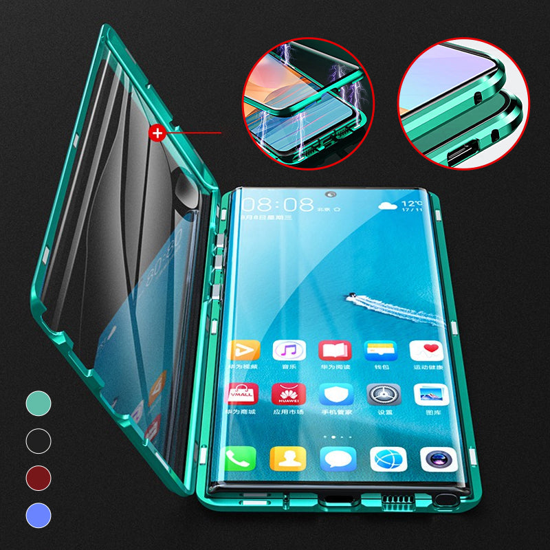 Magnetic Tempered Glass Double-Sided Phone Case for Smartphones