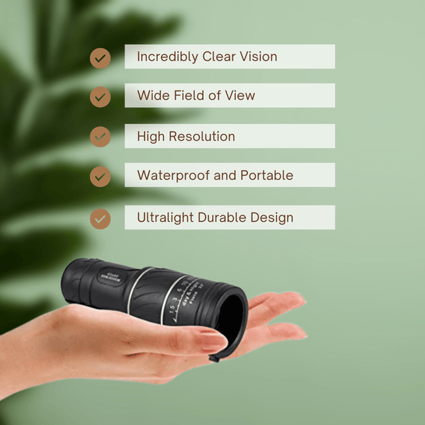 Compact 10x42 Ultralight Monocular Telescope | High-Definition Optics | Ideal for Travel, Birdwatching, and Outdoor Activities