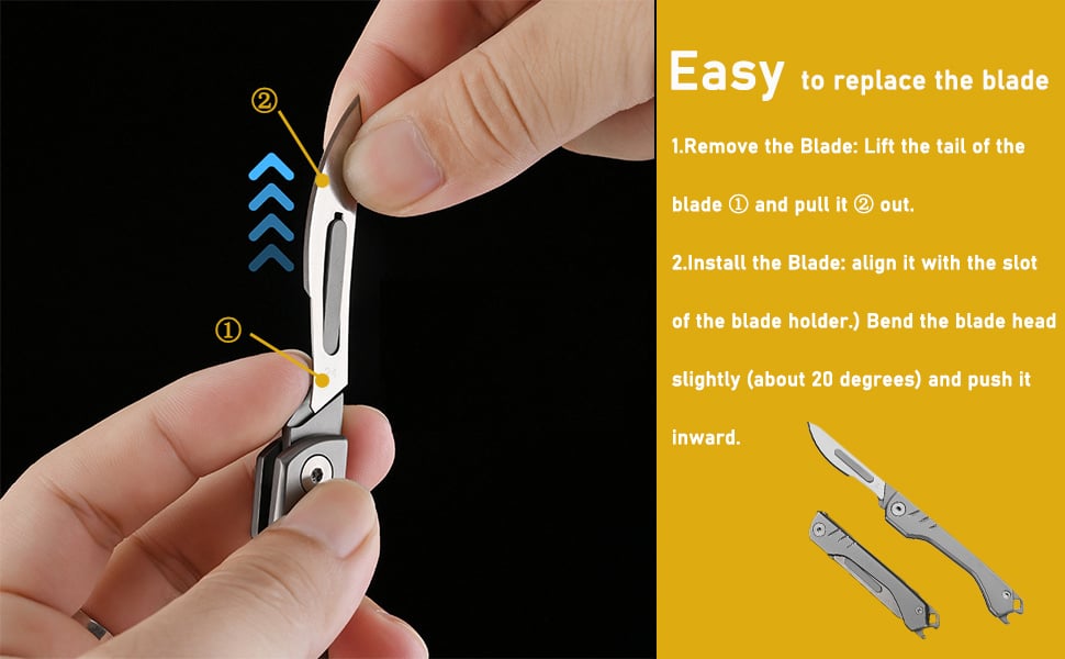 Folding Precision Knife with 10 Replacement Blades | Compact Stainless Steel Craft Knife for DIY and Detailed Work