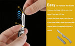 Folding Precision Knife with 10 Replacement Blades | Compact Stainless Steel Craft Knife for DIY and Detailed Work