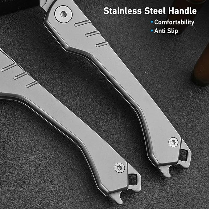 Folding Precision Knife with 10 Replacement Blades | Compact Stainless Steel Craft Knife for DIY and Detailed Work