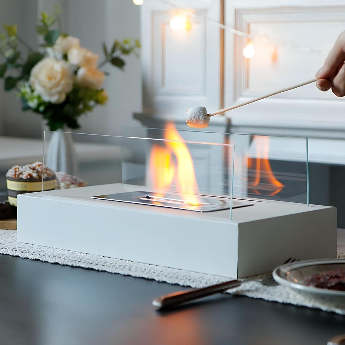 Portable Bioethanol Table Fireplace for a Stylish Flame Ambiance