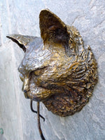 Bronze Cat Door Knocker with Mouse Pendant | Handmade Wall Decor for Cat Enthusiasts