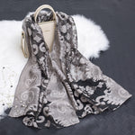 Cut Flower Hollow Motif Silk Scarf