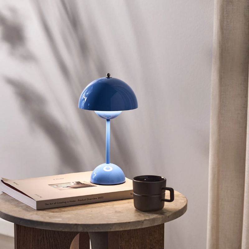 Scandinavian Design Lamp with Flower Glow