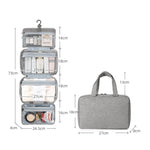 Compact Water-Resistant Travel Cosmetic Organizer | Features 4 Compartments & 360° Hook | Suitable for Men & Women