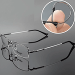 Dual-Use Reading Glasses with Titanium Frame for Progressive Distance and Near Vision