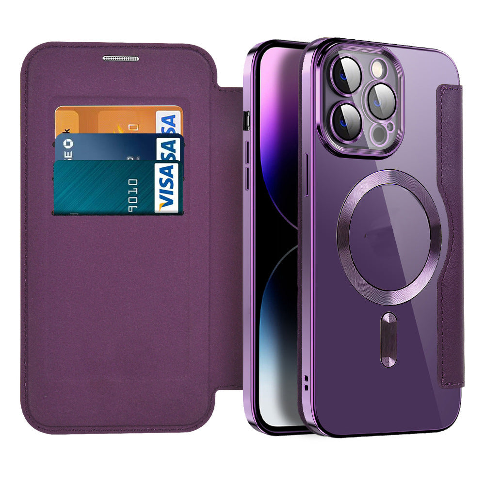 Magnetic Flip Phone Case with Card Slot & Shockproof Protection - Available in Multiple Colors
