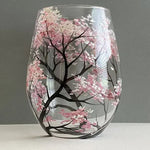 Hand-Painted Art Wine Glasses Featuring Four Seasons Design