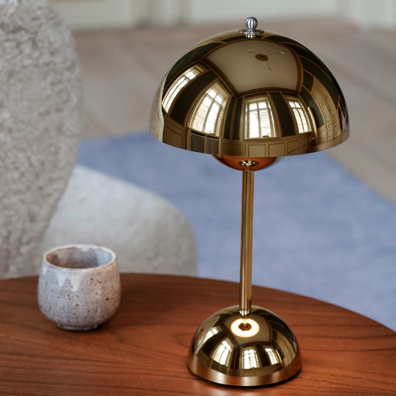 Scandinavian Design Lamp with Flower Glow