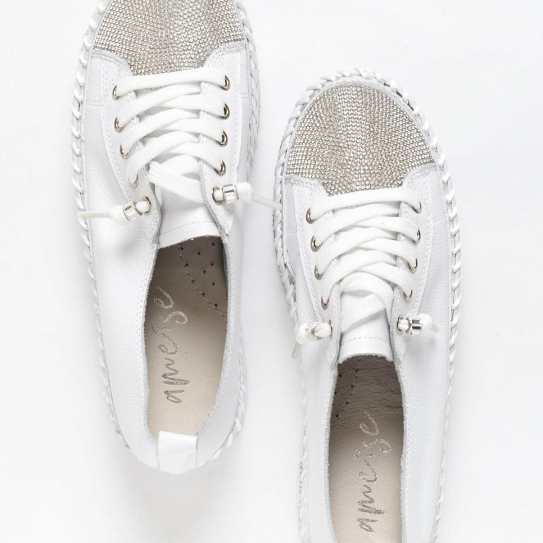 Glitter Metallic Women's Sneakers | Shimmering Casual Shoes | Comfortable Everyday Footwear with 3 cm Heel