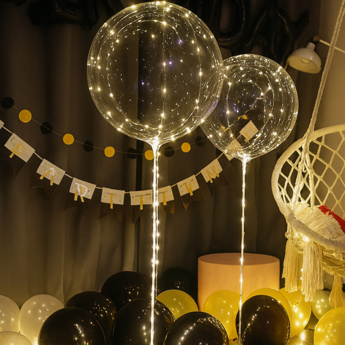 5+5 FREE | Illuminate Any Party with Warm, Reusable LED Balloon Spotlight Lights