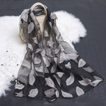 Cut Flower Hollow Motif Silk Scarf