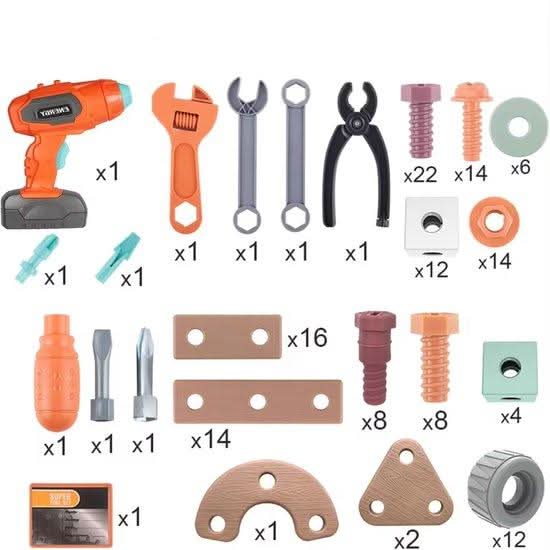 100-Piece Tool Set for Creative Kids Aged 3 and Up
