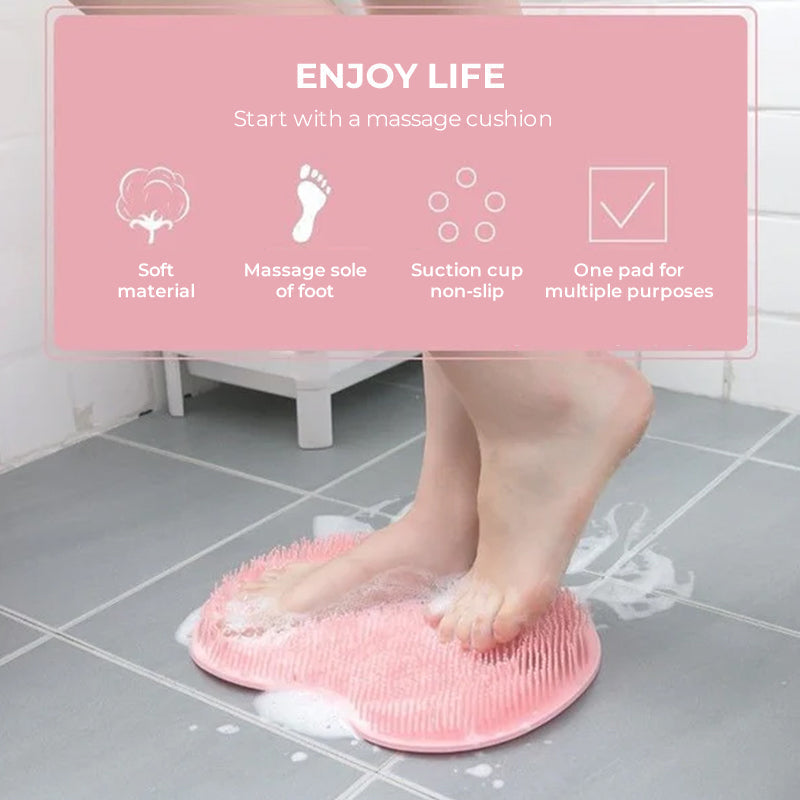 Silicone Foot Cleaner – Shower Massage Pad with Suction Cups & 500+ Bristles
