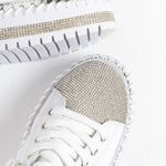 Glitter Metallic Women's Sneakers | Shimmering Casual Shoes | Comfortable Everyday Footwear with 3 cm Heel