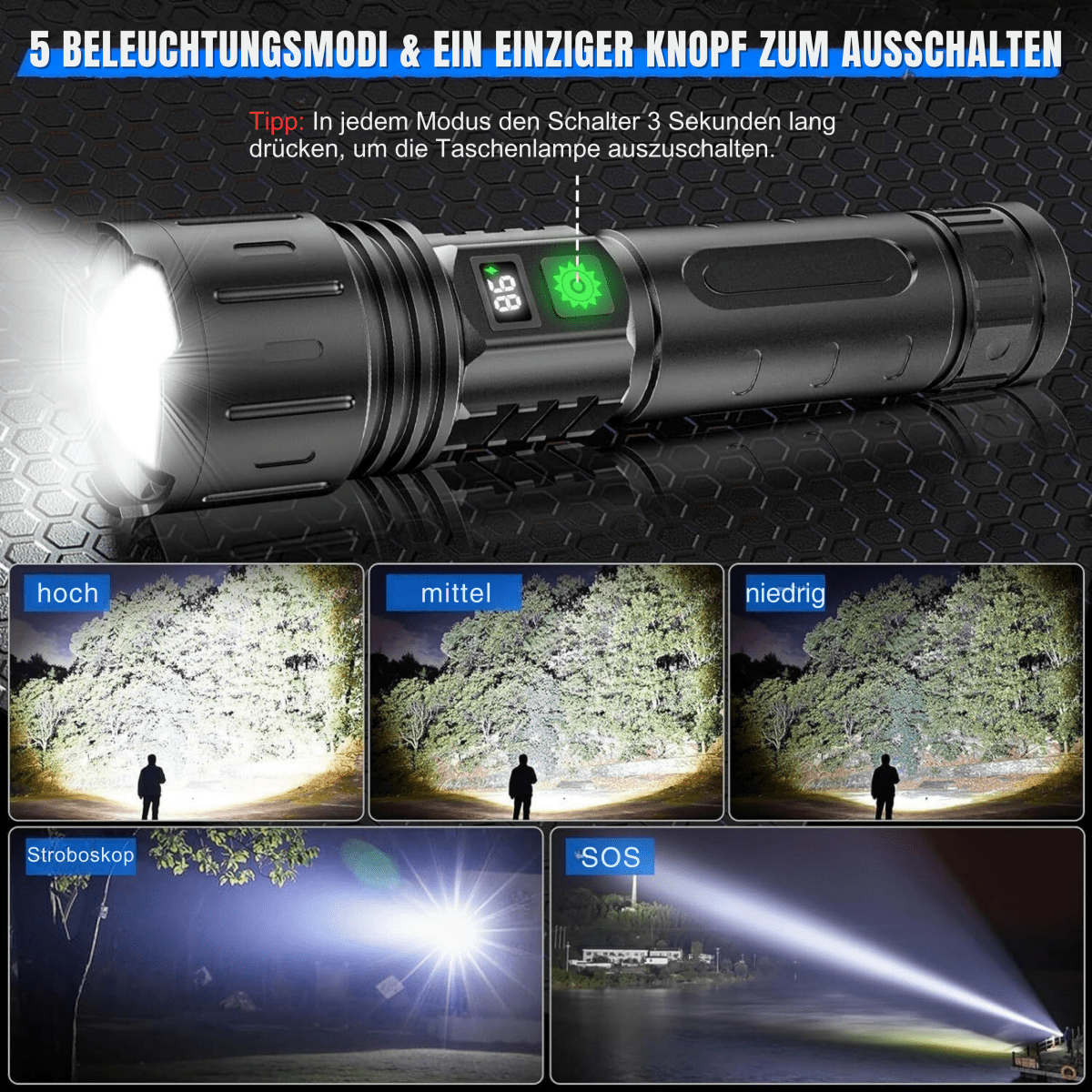 LED Flashlight for Everyday Use and Outdoor Activities