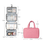 Compact Water-Resistant Travel Cosmetic Organizer | Features 4 Compartments & 360° Hook | Suitable for Men & Women
